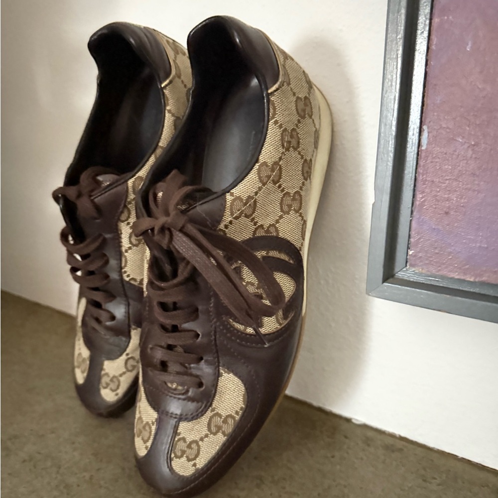 Gucci Brown and Cream Men's Sneaker